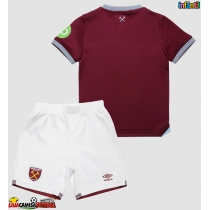 Camisa de Futebol West Ham United Equipamento Principal Infantil 2025-26 Manga Curta (+ Calças curtas)